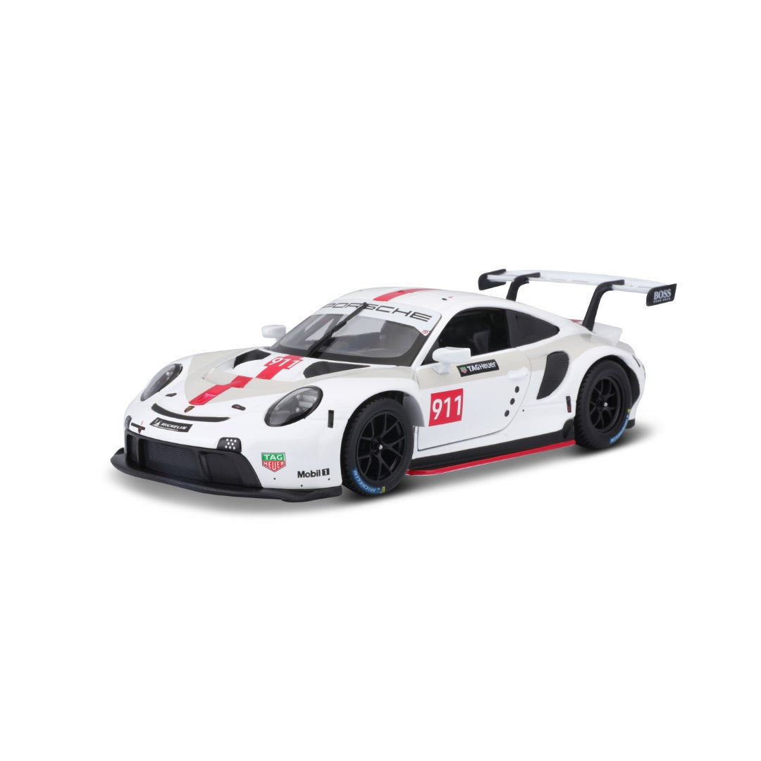 18-28013 Bburago Race - Porsche 911 RSR GT, bianca - Scala 1:24