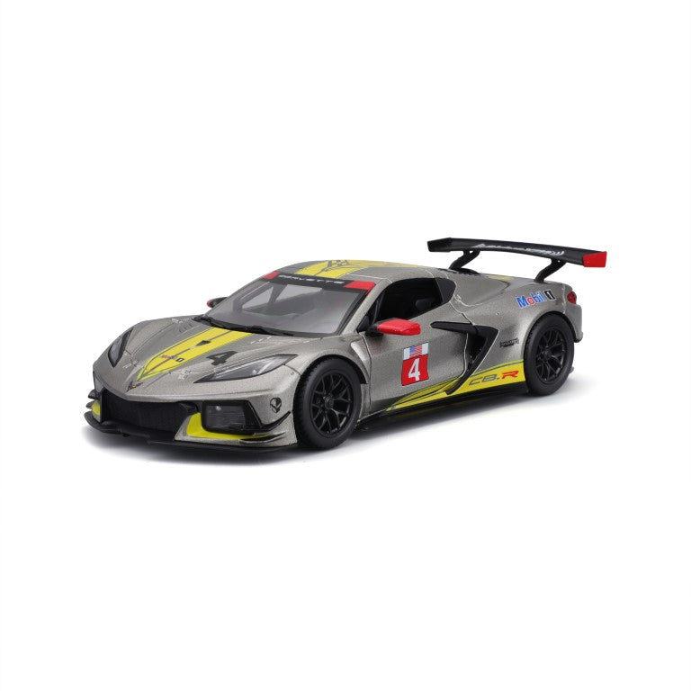 18-28024 - Bburago - 1:24 Racing - Chevrolet Corvette C8R - #4 Grigia e Gialla
