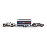 11404-4 Bburago Maisto - Team Hauler: 2 Ford + Car Trailer - 1:64