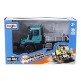 21238 Bburago Maisto - City Service: Camion Unimog, celeste o giallo