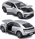 *18-21114 G Bburago Porsche Macan Turbo Electric 1:24 Modello Auto Grigio