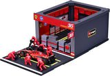 18-36862L Bburago Ferrari SF-24 Leclerc Pit Stop 1:43 Set F1 Ufficiale
