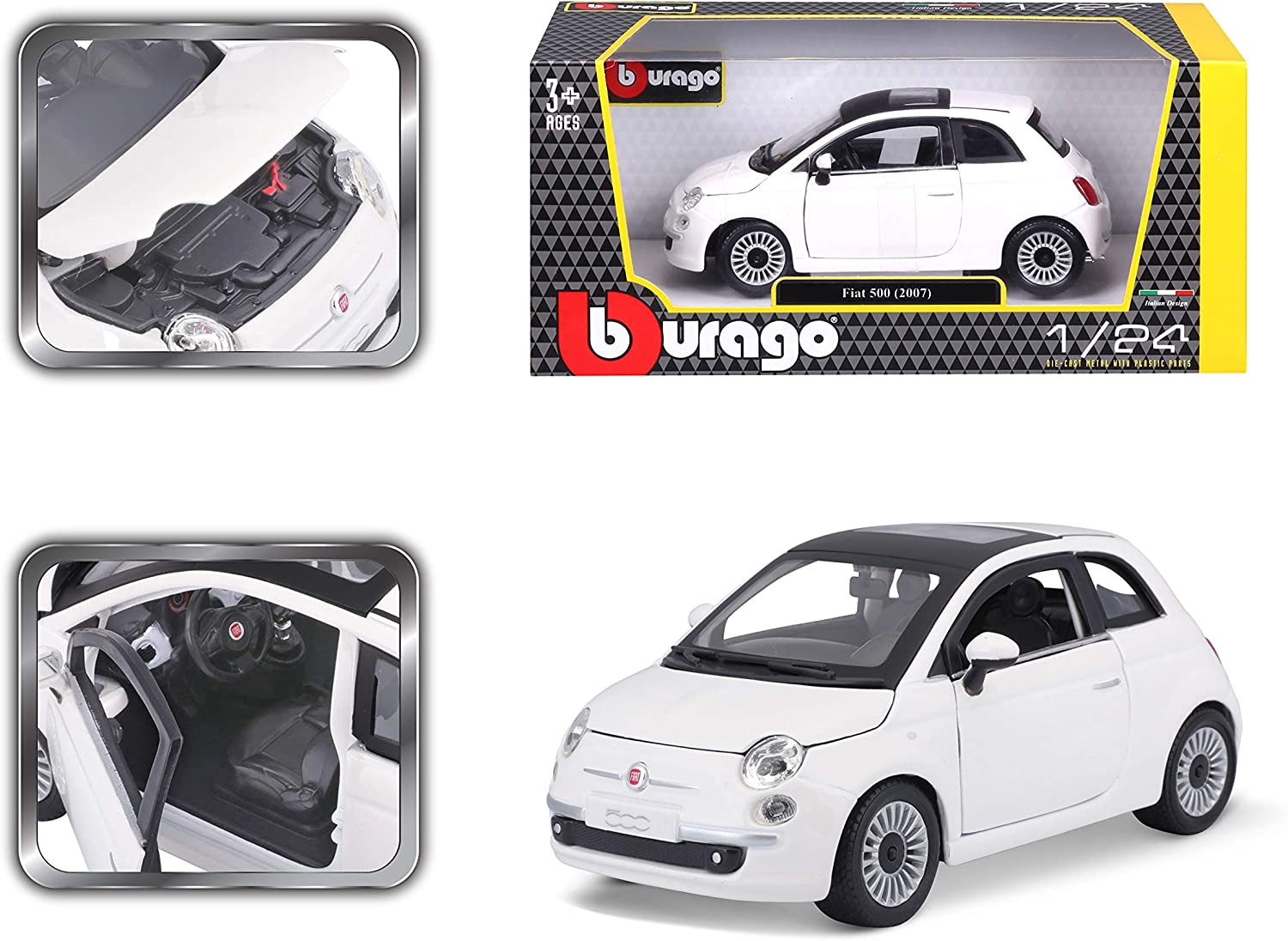 18-22106 - Bburago - 1:24 -  FIAT 500 - Bianca