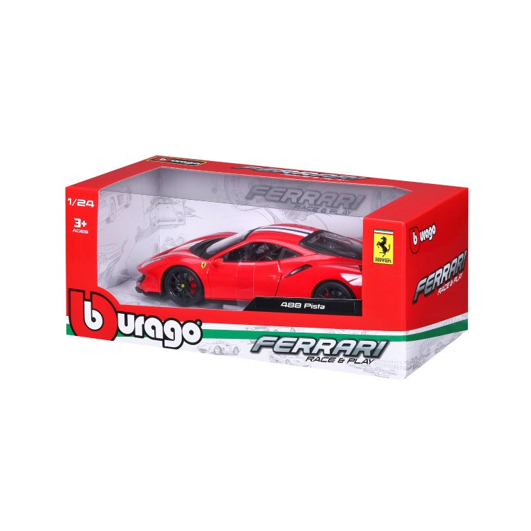 * 18-26026 RD Bburago Ferrari R&P - Ferrari 488 Pista, rossa - Scala 1:24