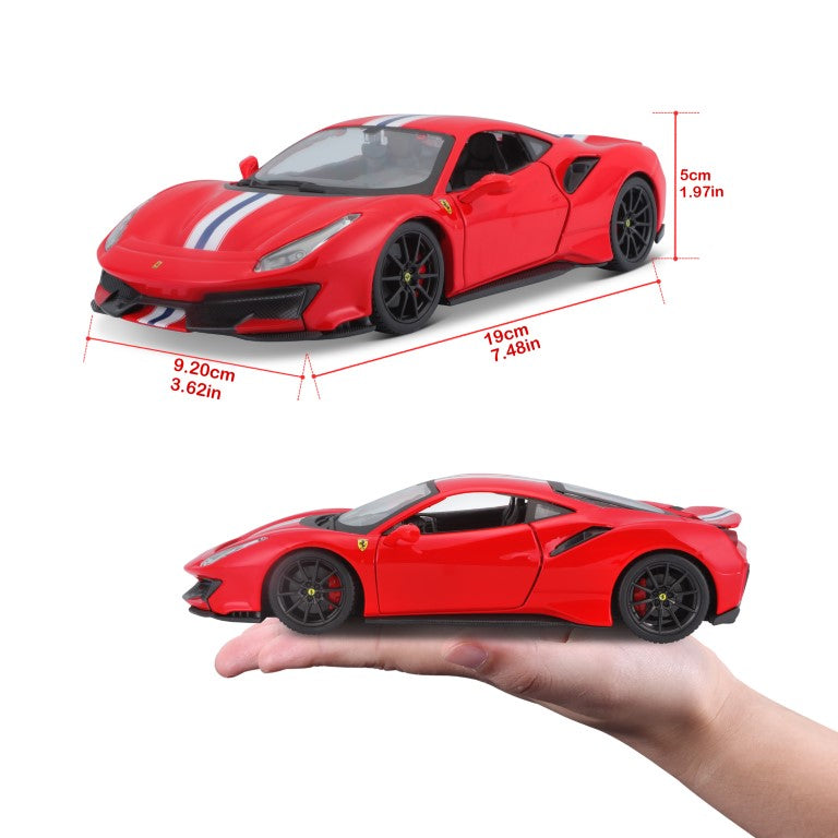 * 18-26026 RD Bburago Ferrari R&P - Ferrari 488 Pista, rossa - Scala 1:24