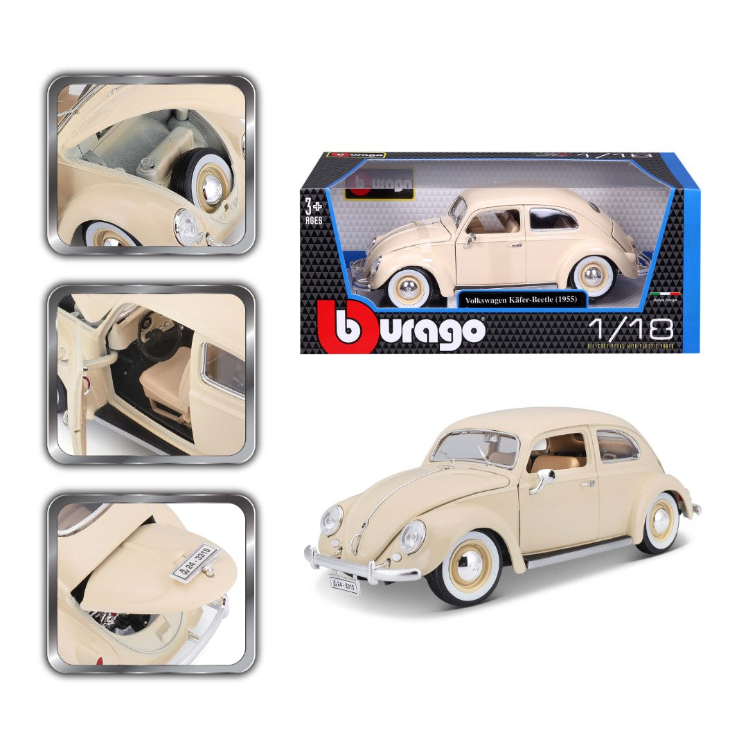 18-12029 CM Bburago - Volkswagen Kafer-Beetle (1955), beige - 1:18