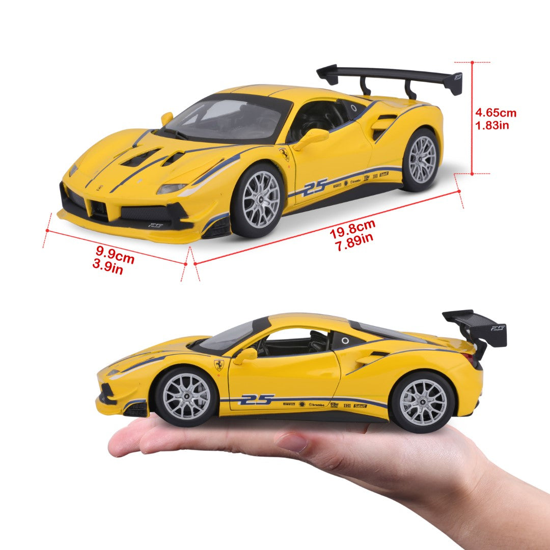 18-26307 Bburago Ferrari Racing - Ferrari 488 Challenge, gialla - 1:24