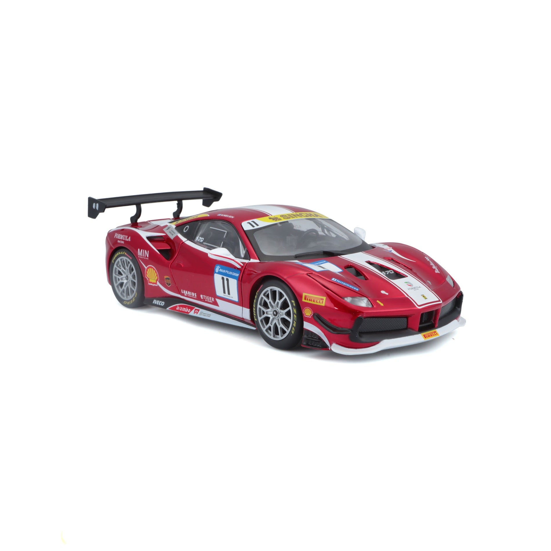 Ferrari 488 Challenge #11, Candy Red - Bburago 18-26308 - 1/24