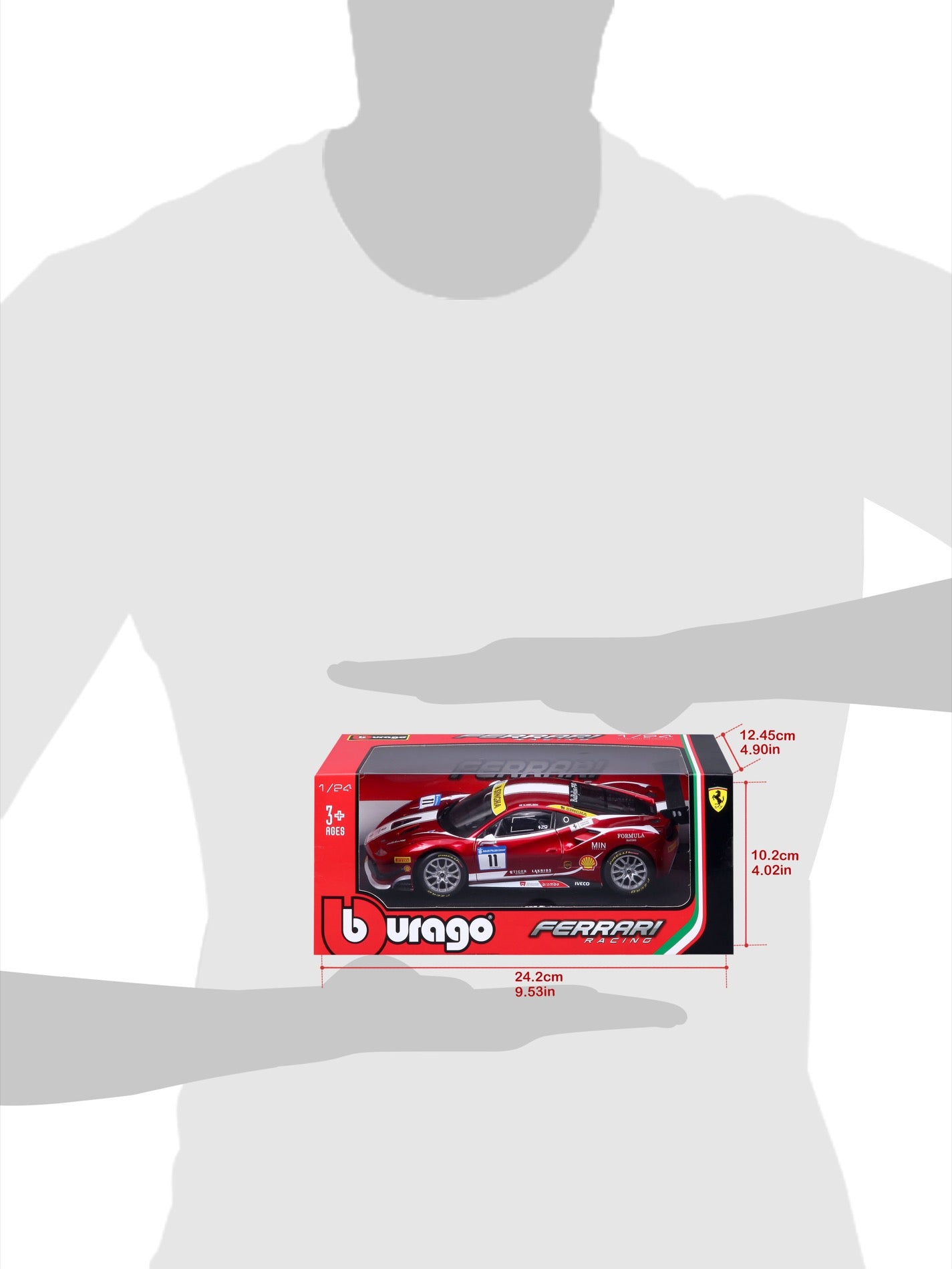 BURAGO 26307 Ferrari 488 Challenge Jaune 1/24 - JJMstore