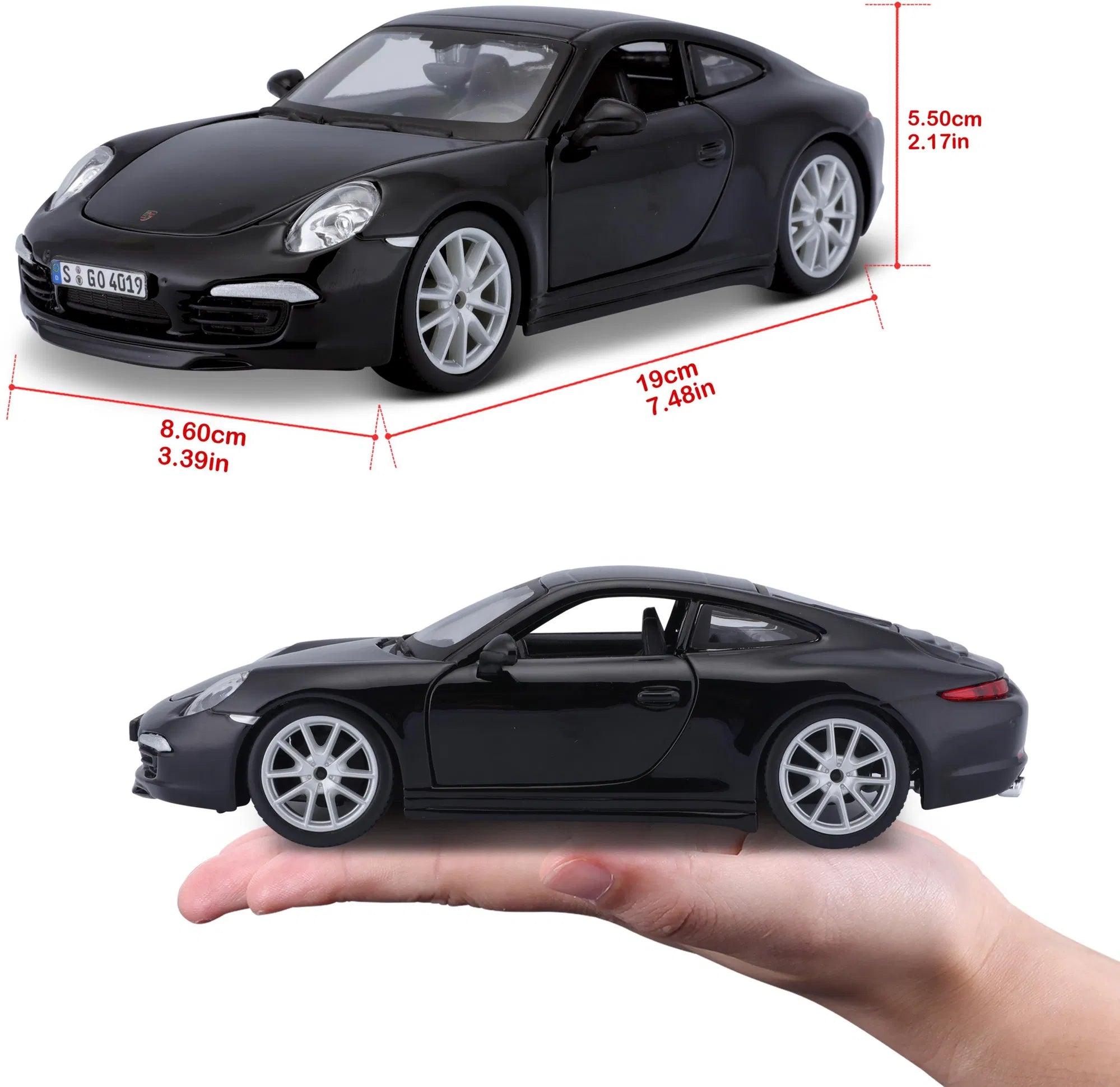 18- 21065 Bburago PORSCHE 911 CARRERA S - 1:24 NERA