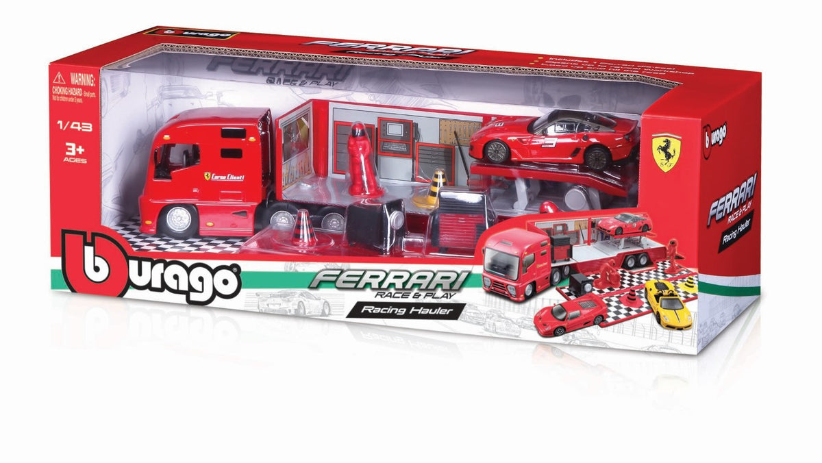 18-31202 - Bburago - 1:43 - Ferrari  Race - Camion Meccanici Racing con auto