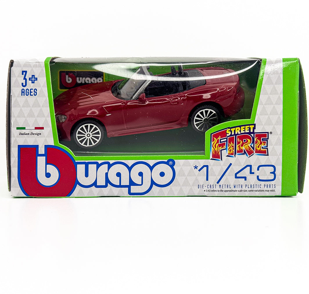 18-30424 Bburago Street Fire - Fiat 124 Spider, rossa - Scala 1:43