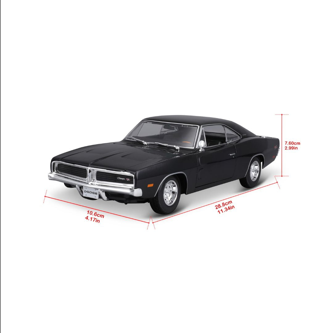 31387 BK1:18 - BBurago Maisto 1969 Dodge Charger R/TNera