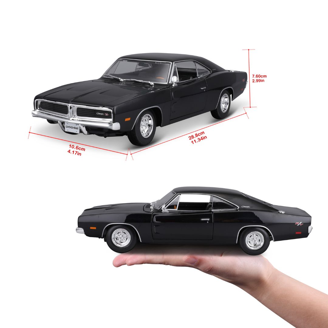 31387 BK1:18 - BBurago Maisto 1969 Dodge Charger R/TNera