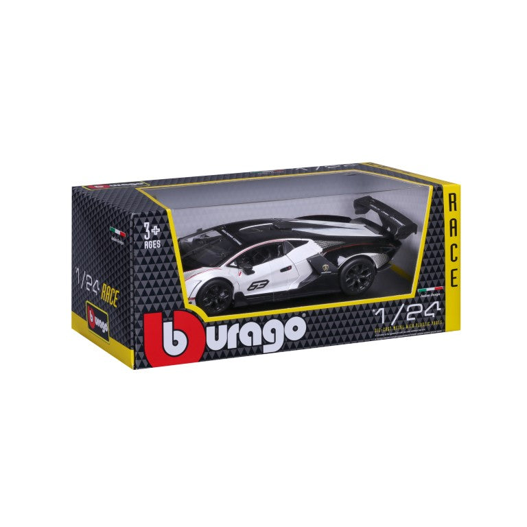 18-28023 - Bburago - 1:24 - Racing - Lamborghini Essenza SCV12 - #12  White/Black