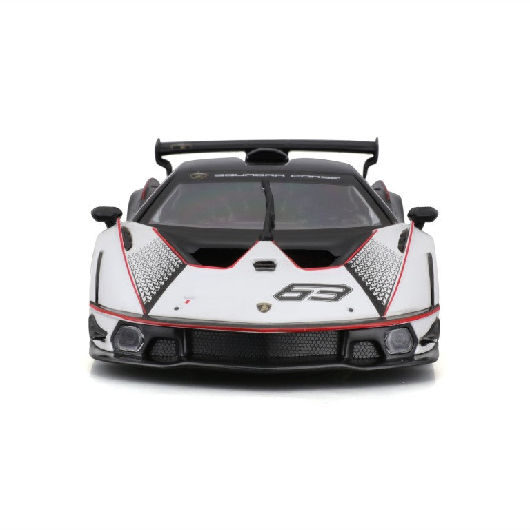 18-28023 - Bburago - 1:24 - Racing - Lamborghini Essenza SCV12 - #12  White/Black