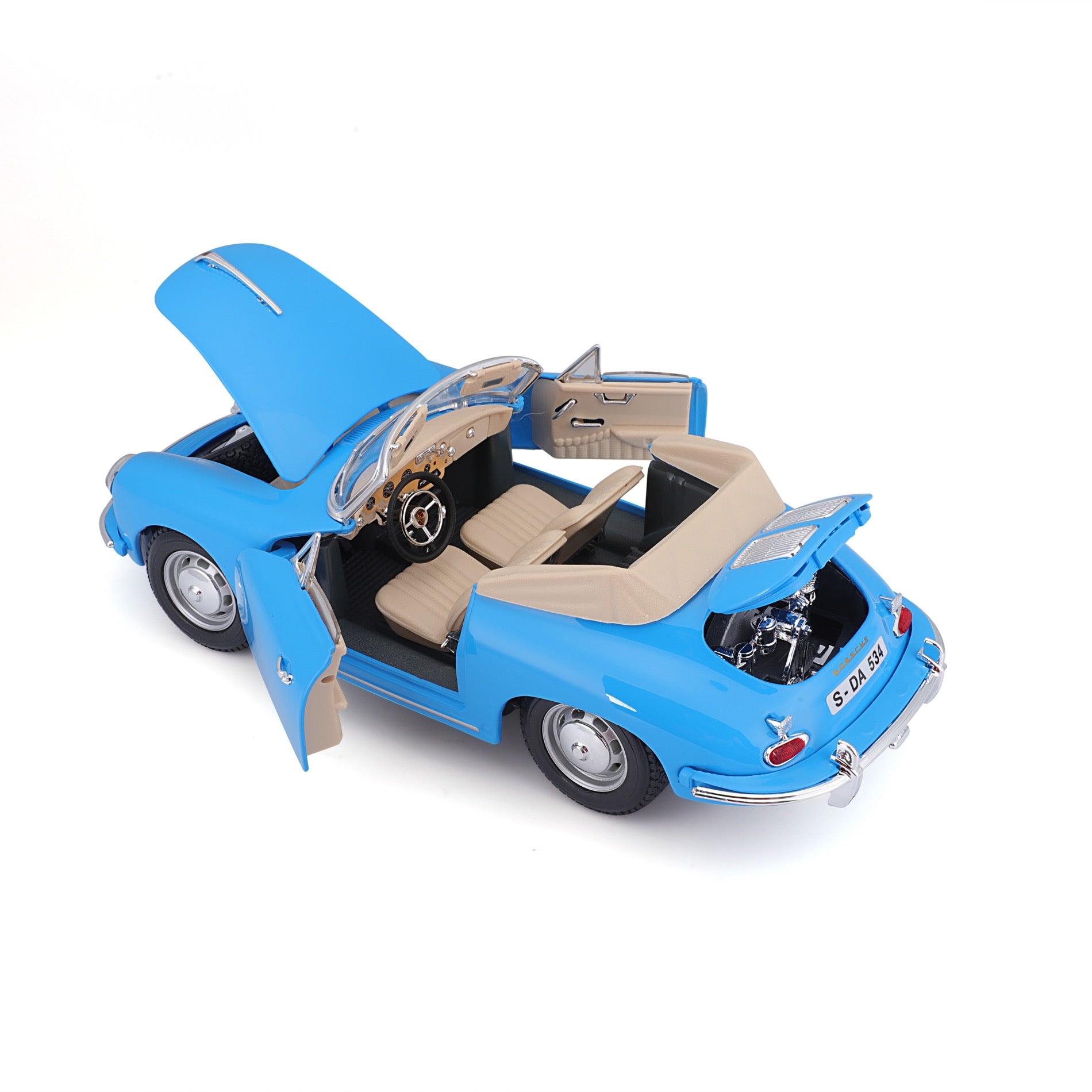 18-12025 - Bburago - 1:18 - 1961 Porsche 356B Cabriolet - Blue 