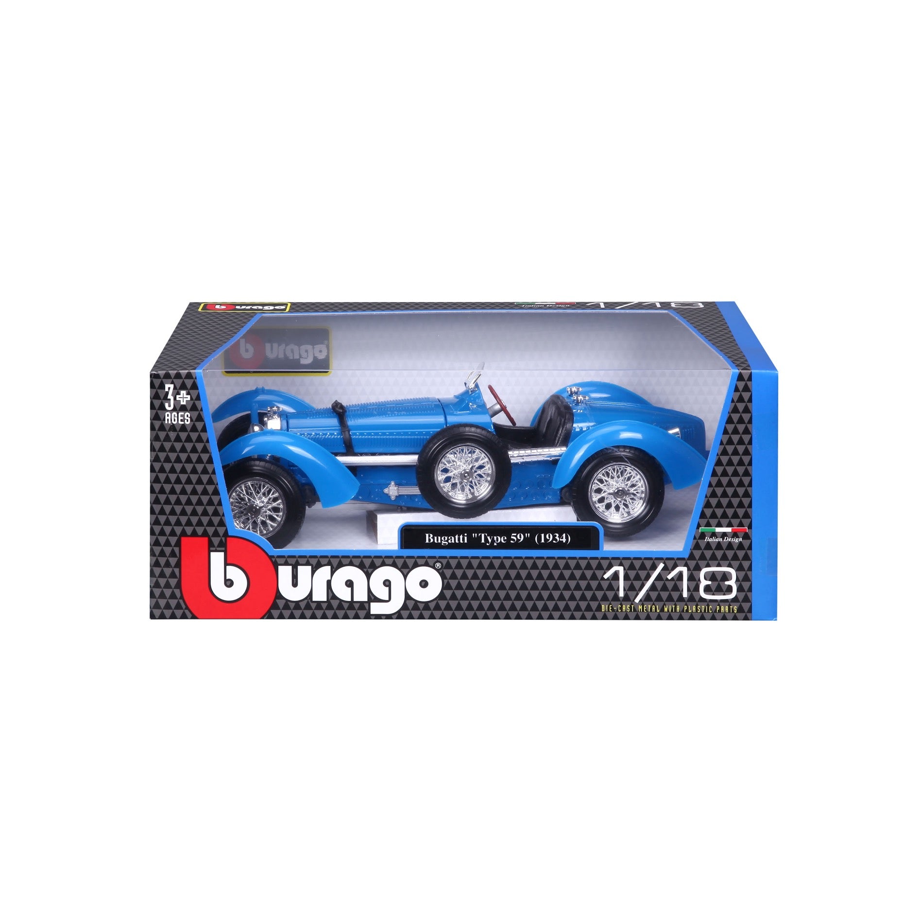 18-12062 Bburago - Bugatti TYPE 59 Blue  - 1:18 - blu