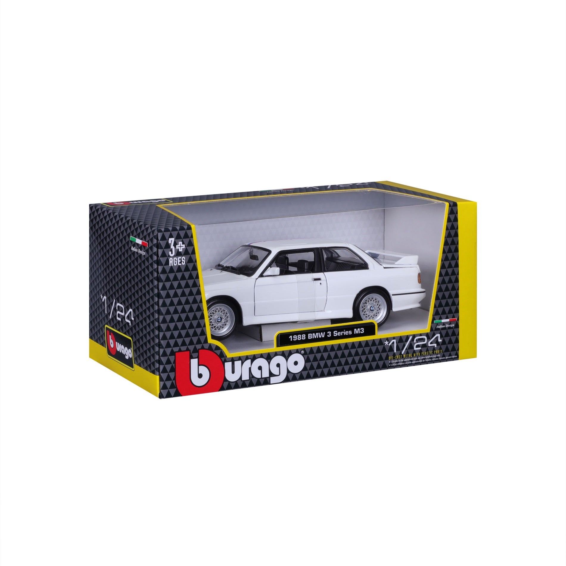 Burago May Cheong Group BBURAGO 1:24 BMW M3 1988 Child's Vehicle 21100W  White