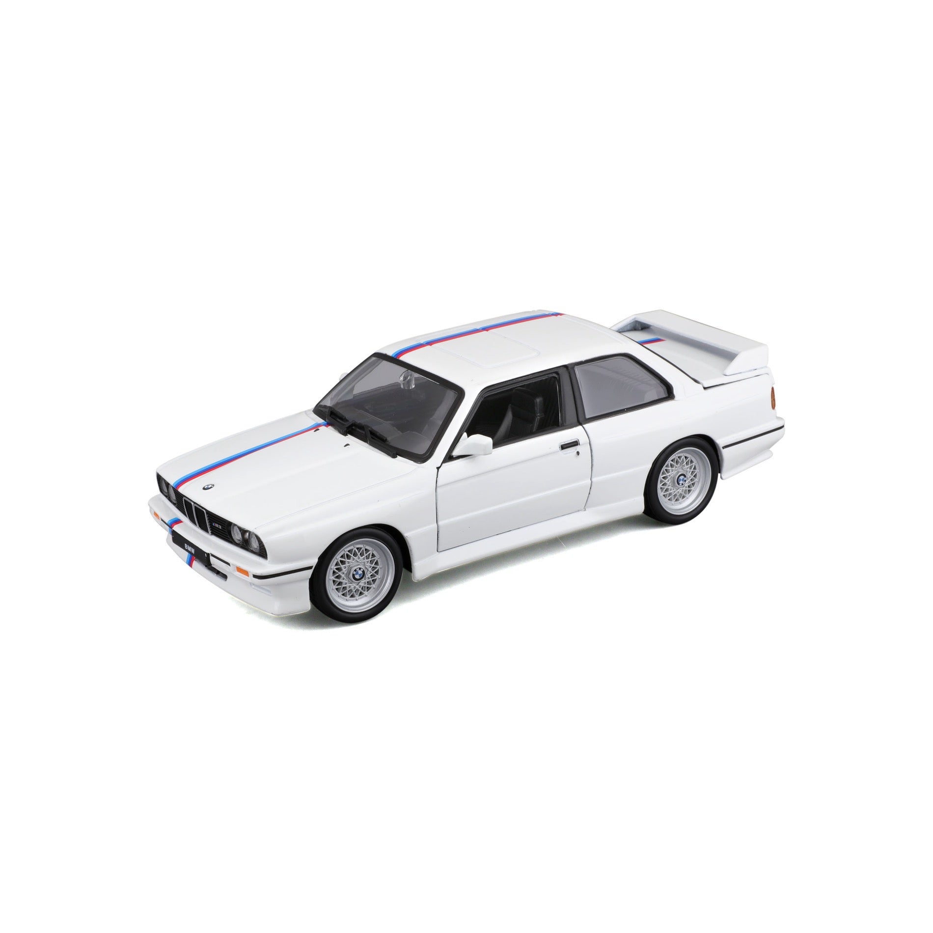 18-21100 WT - Bburago - 1:24 - BMW M3 (E30) 1988 - White w/ stripe