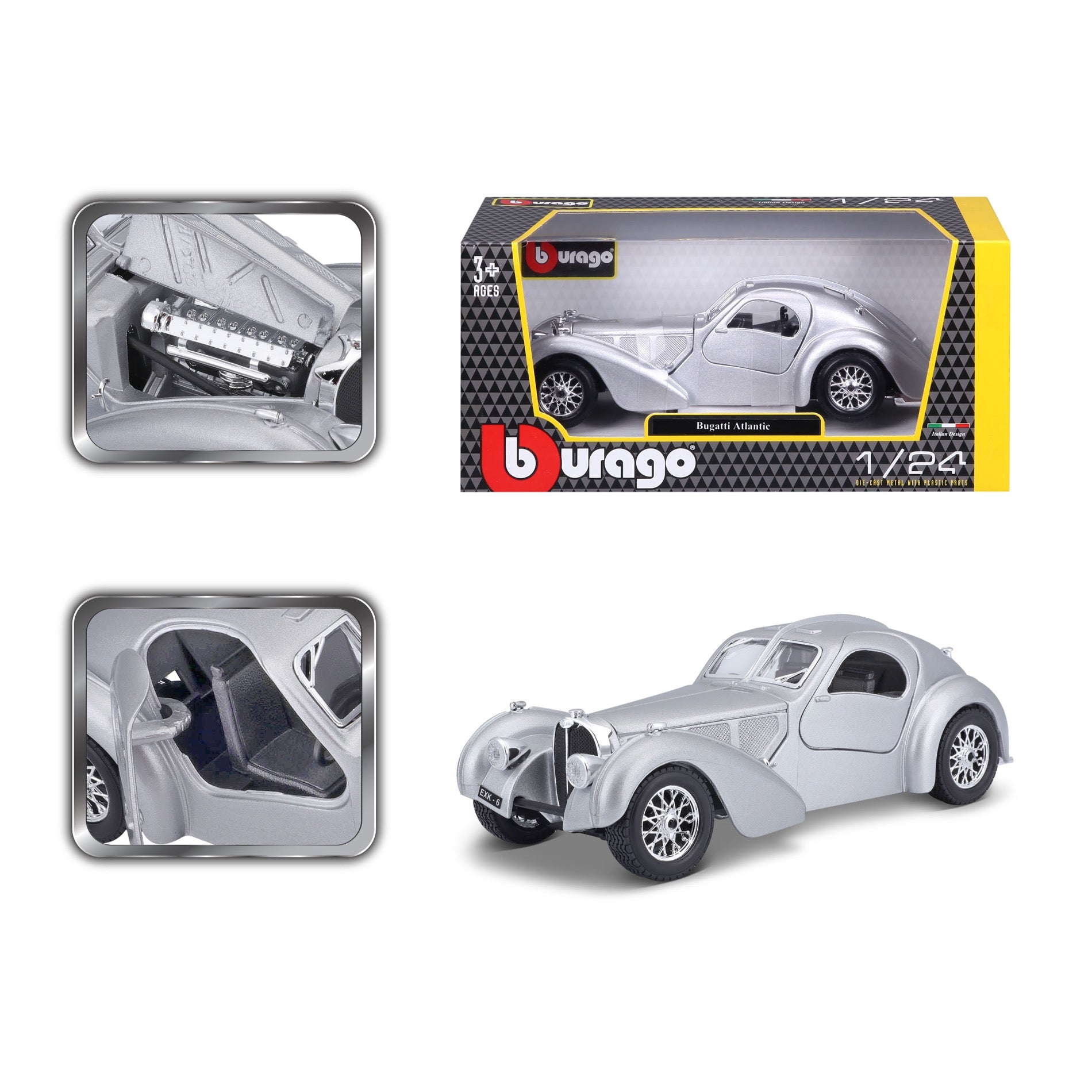 18-22092 Bburago 1:24 Collection - Bugatti Atlantic Grey – bburago-shop