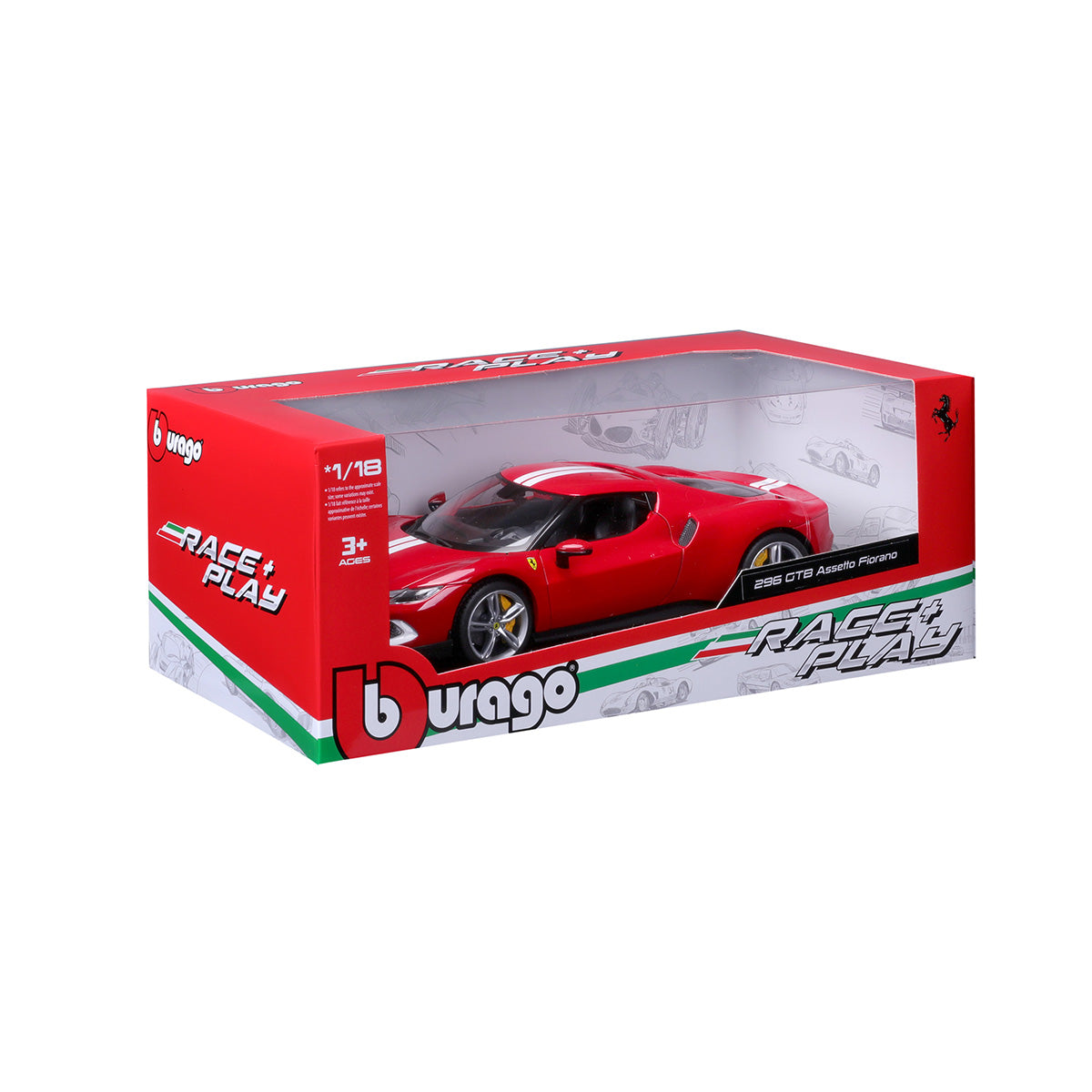 Voiture Miniature Ferrari 296 GTB Red 1/18 - 18-16017 BBURAGO