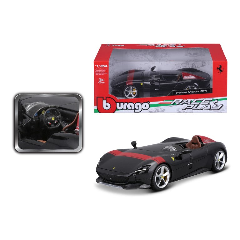 18-26027 Bburago Ferrari Race&Play - Ferrari Monza, nera - 1:24