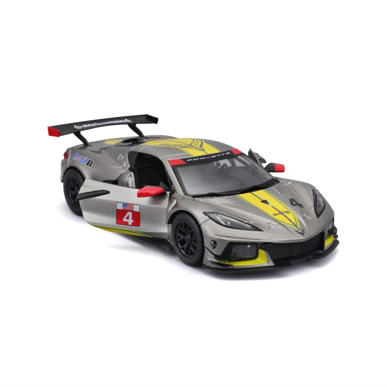 18-28024 - Bburago - 1:24 Racing - Chevrolet Corvette C8R - #4 Grigia e Gialla