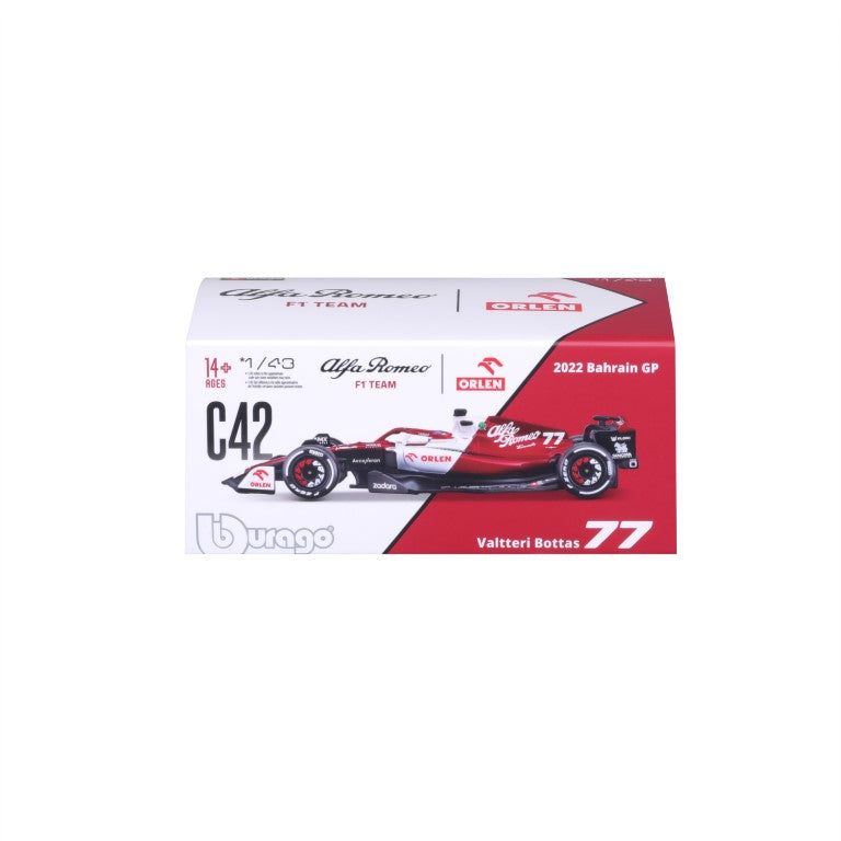 18-38068 #77 Bottas - Bburago - 1:43 RACE - Alfa Romeo F1 Team Orlen con casco