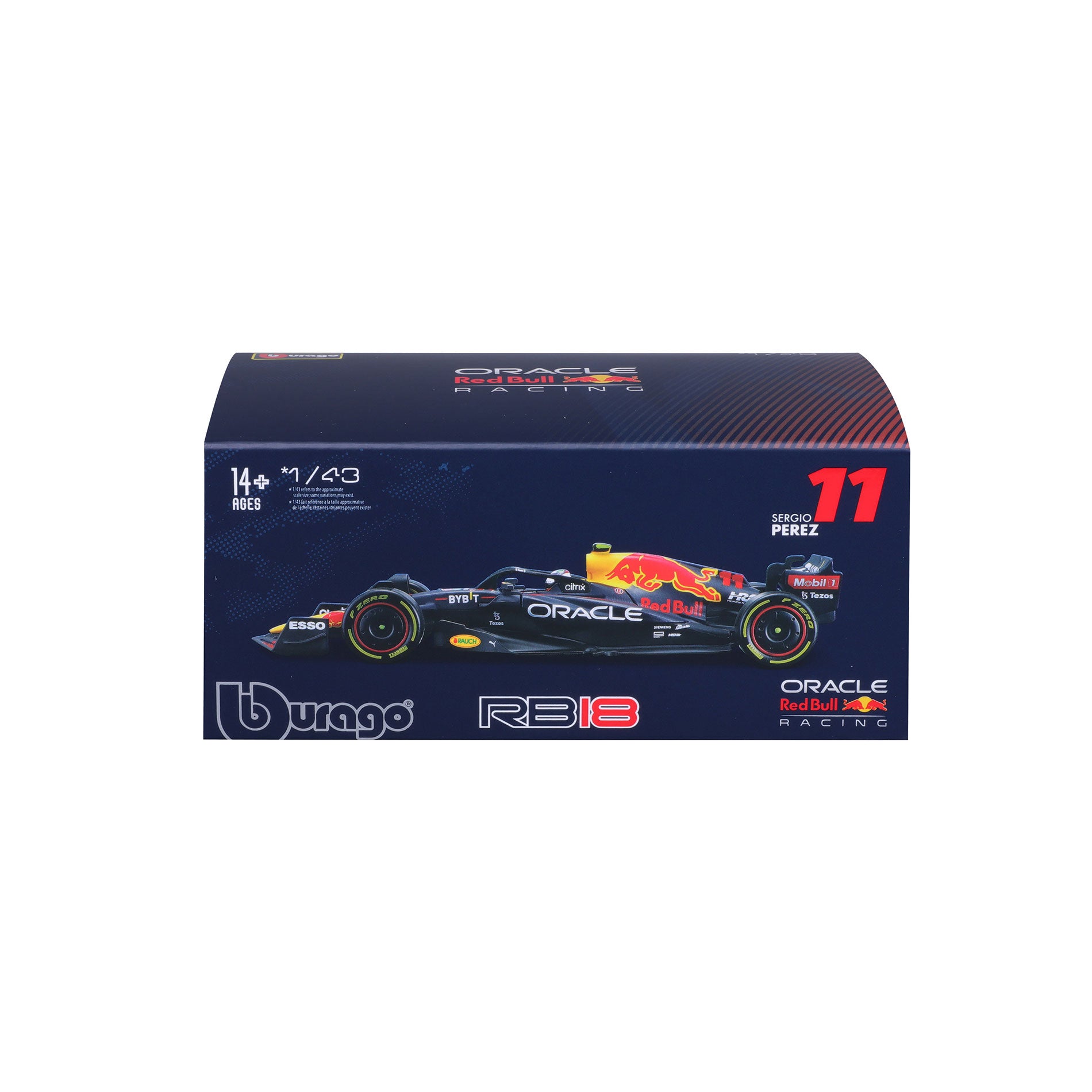 18-38062 #11 Perez - Bburago - 1:43 RACE - F1 Red Bull Racing RB18 with  helmet
