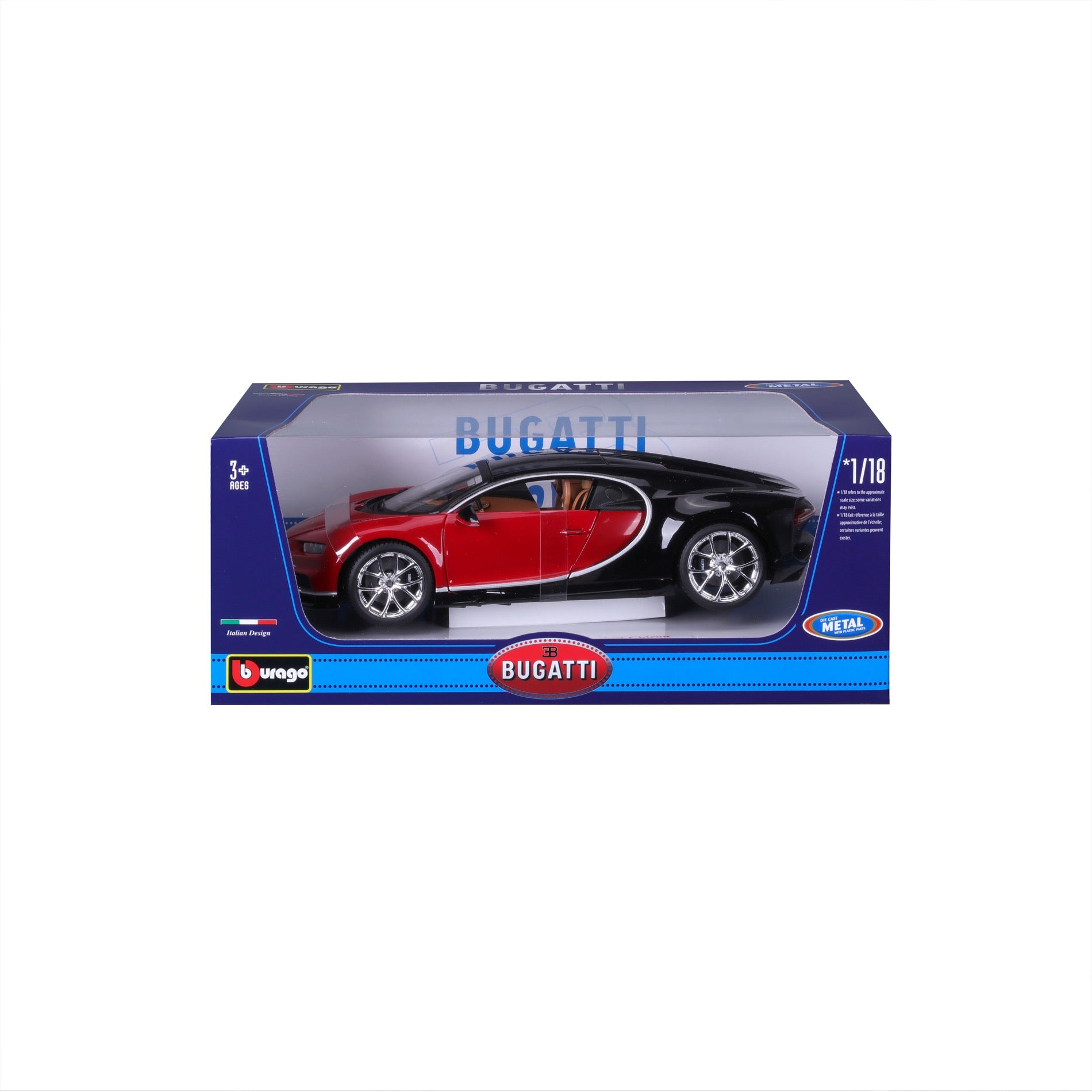 18-11040 RD - Bburago - 1:18 - Bugatti Chiron - Nera/Rossa