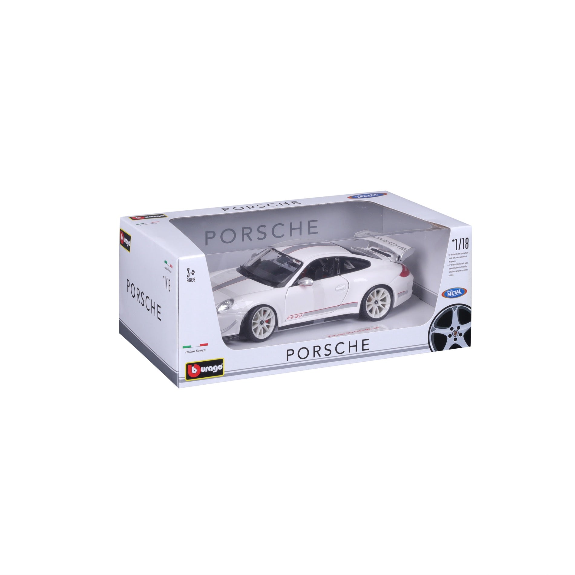 18-11036 WT - Bburago - 1:18 - Porsche GT3 RS 4.0  - Bianca