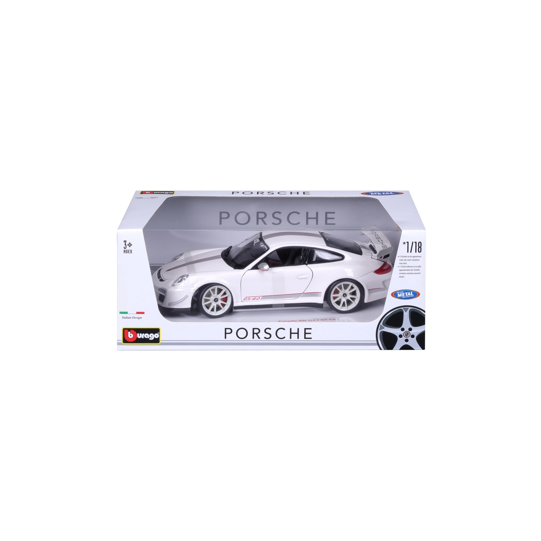 18-11036 WT - Bburago - 1:18 - Porsche GT3 RS 4.0  - Bianca