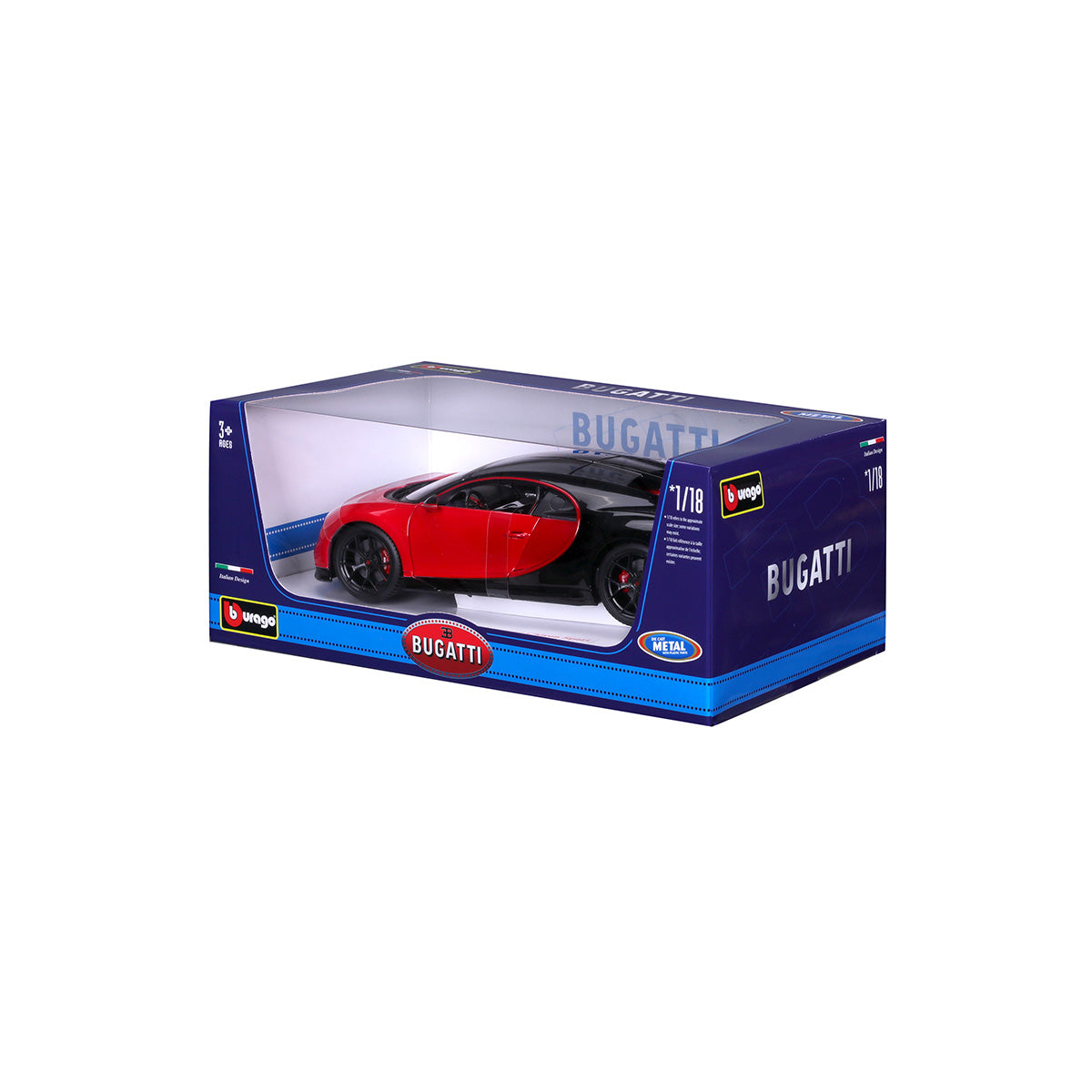 18-11044 RD - Bburago - 1:18 - Bugatti Chiron Sport - Nera/Rossa