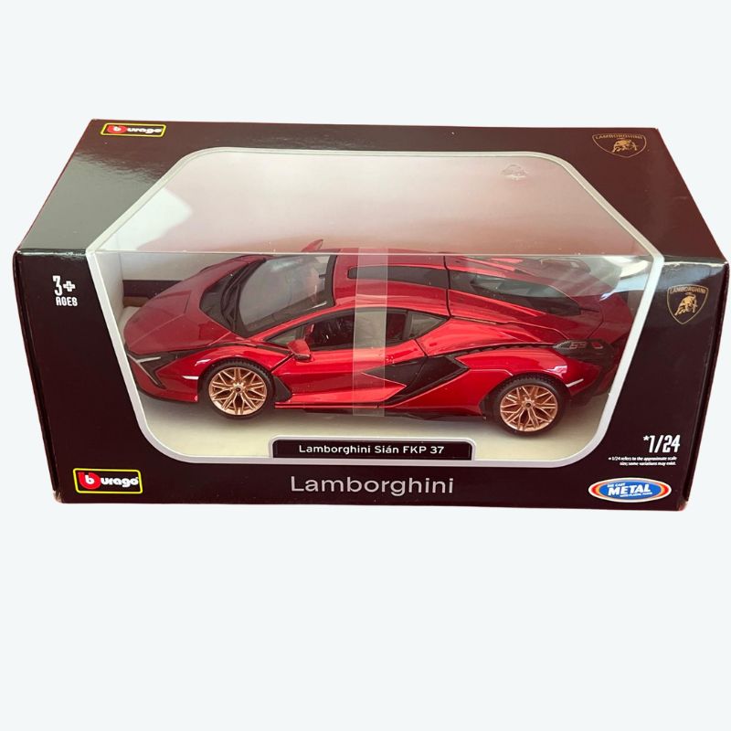 * 18-21099 RD Bburago - Lamborghini Sian FKP 37, rossa - Scala 1:24