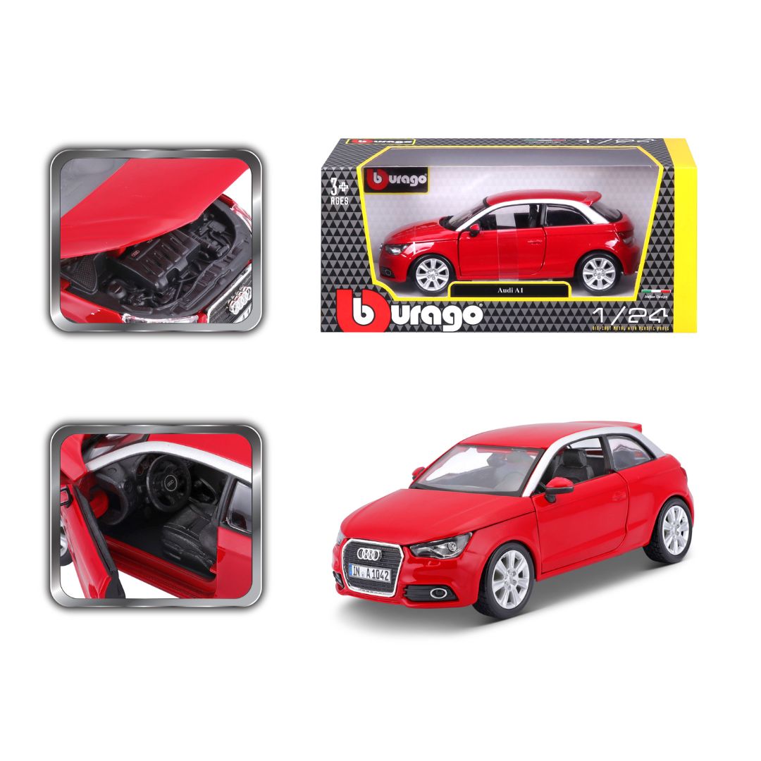 18-22127 Bburago - Audi A1, rosso - Scala 1:24