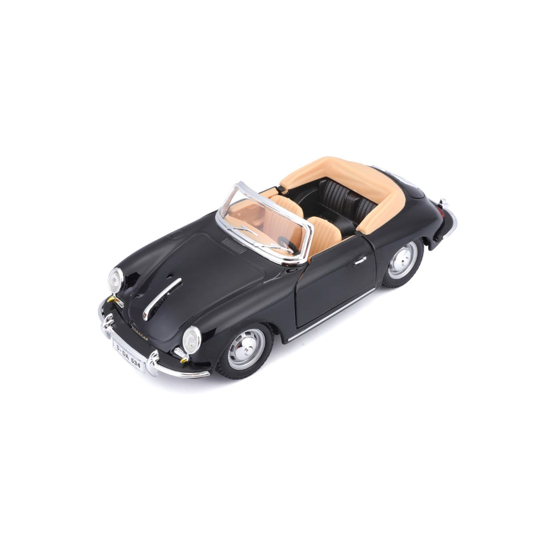 18-22078 Bburago - Porsche 356B Cabriolet (1961), nera - Scala 1:24