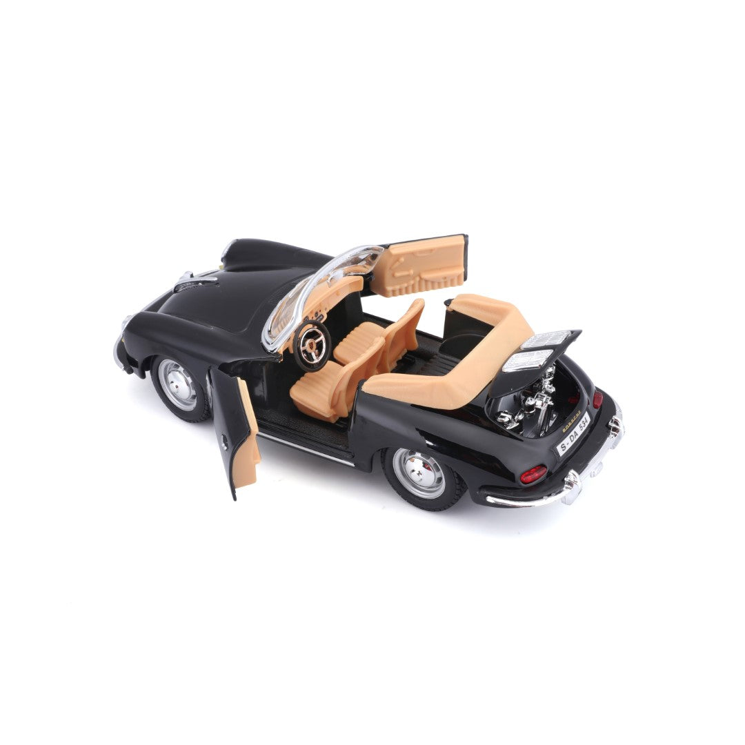 18-22078 Bburago - Porsche 356B Cabriolet (1961), nera - Scala 1:24