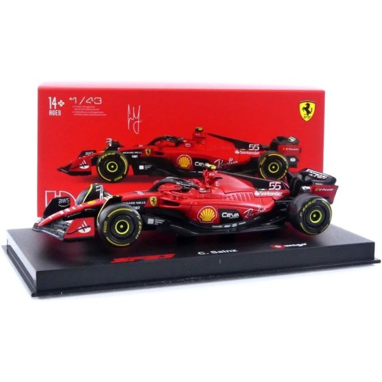 18-36835 - Bburago Ferrari Racing 2023 Season Car #55 Sainz 1:43