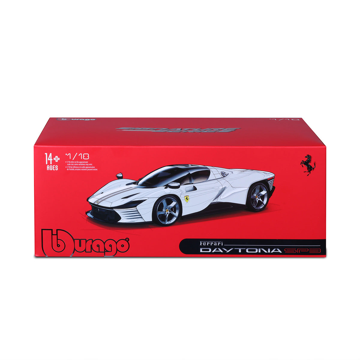 Ferrari Daytona SP3 2022 White Blue Bburago BU36914W - Miniatures