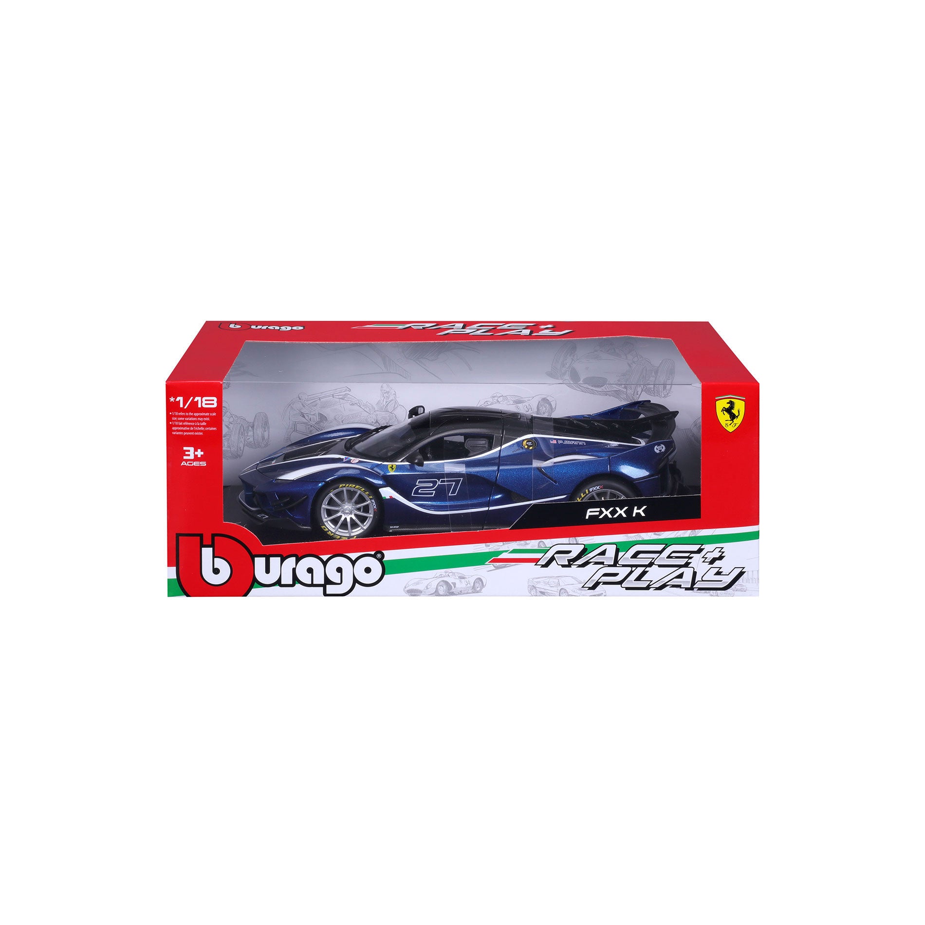 18-16012 - 1:18 - Bburago Ferrari R&P FXX K EVO - #27 Blu