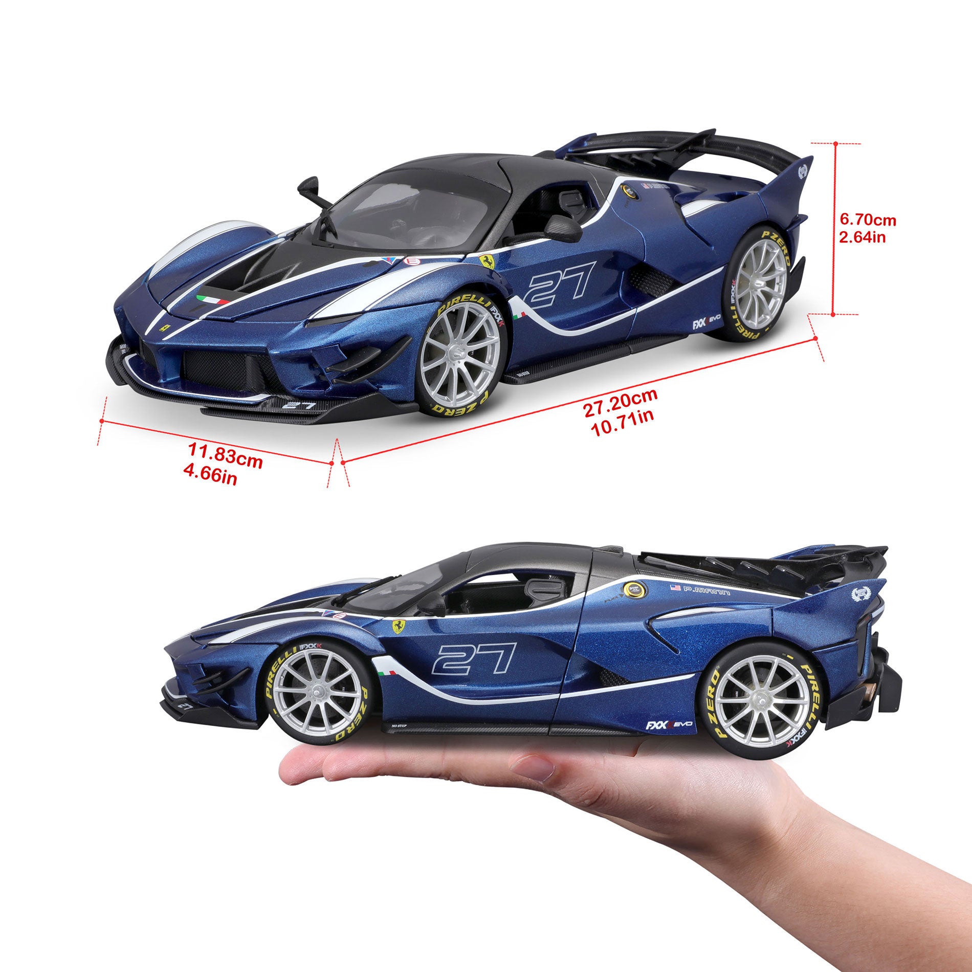 18-16012 1:18 Bburago Ferrari R&P FXX K EVO #27 Blue