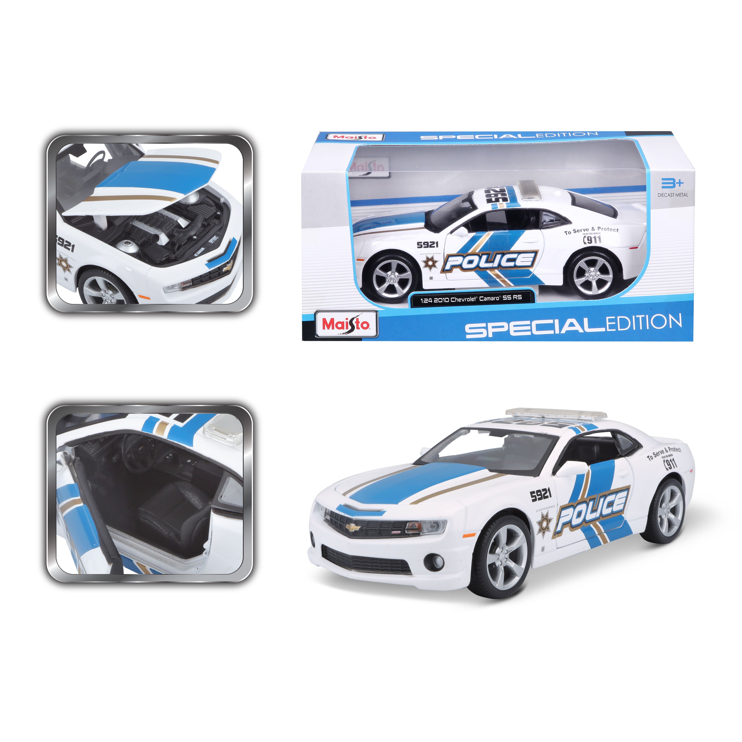 10-31208 - Bburago Maisto - 1:24 -  2010 Chevrolet Camaro RS - American Police