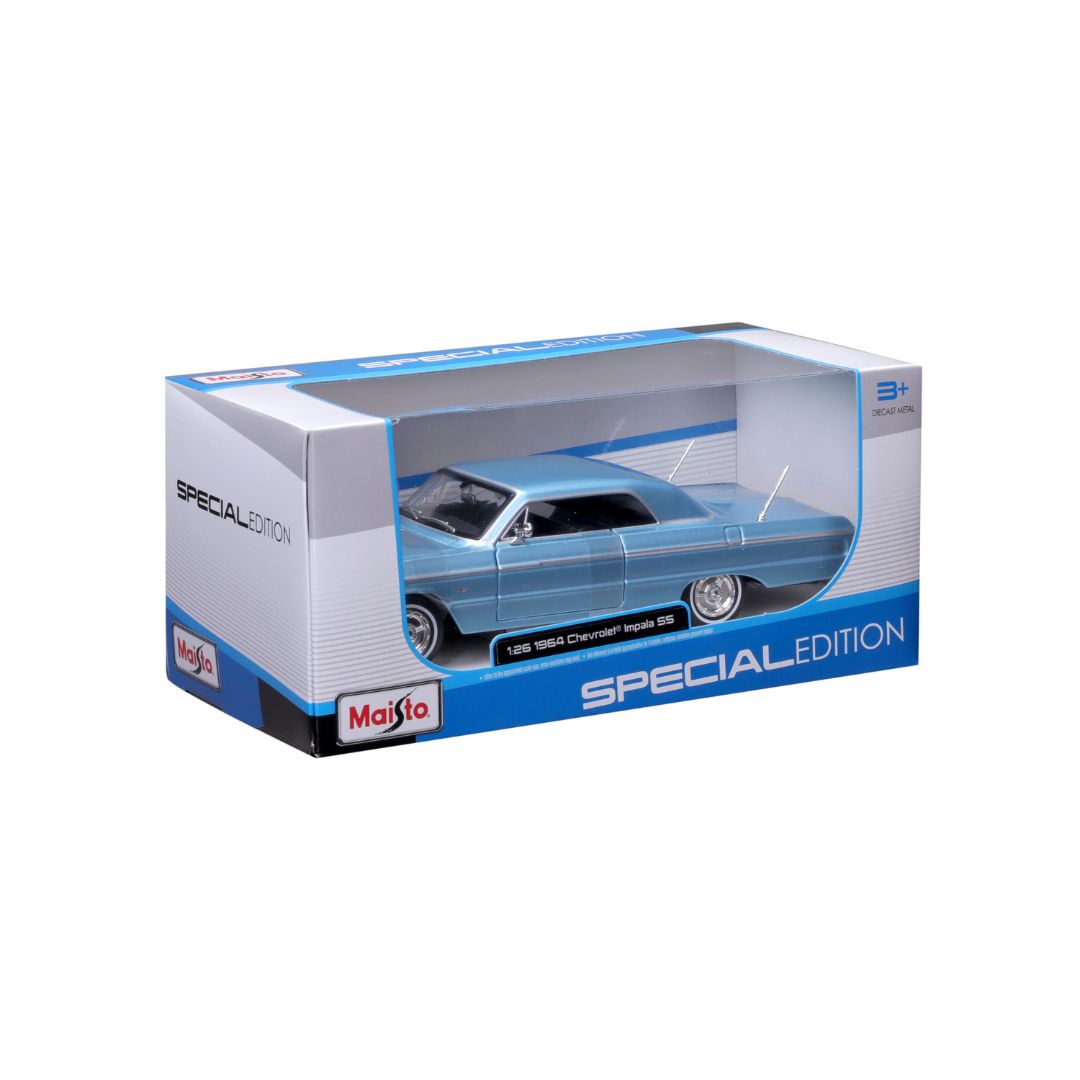 32908 Bburago Maisto - Chevrolet Impala SS (1964), blu - Scala 1:24