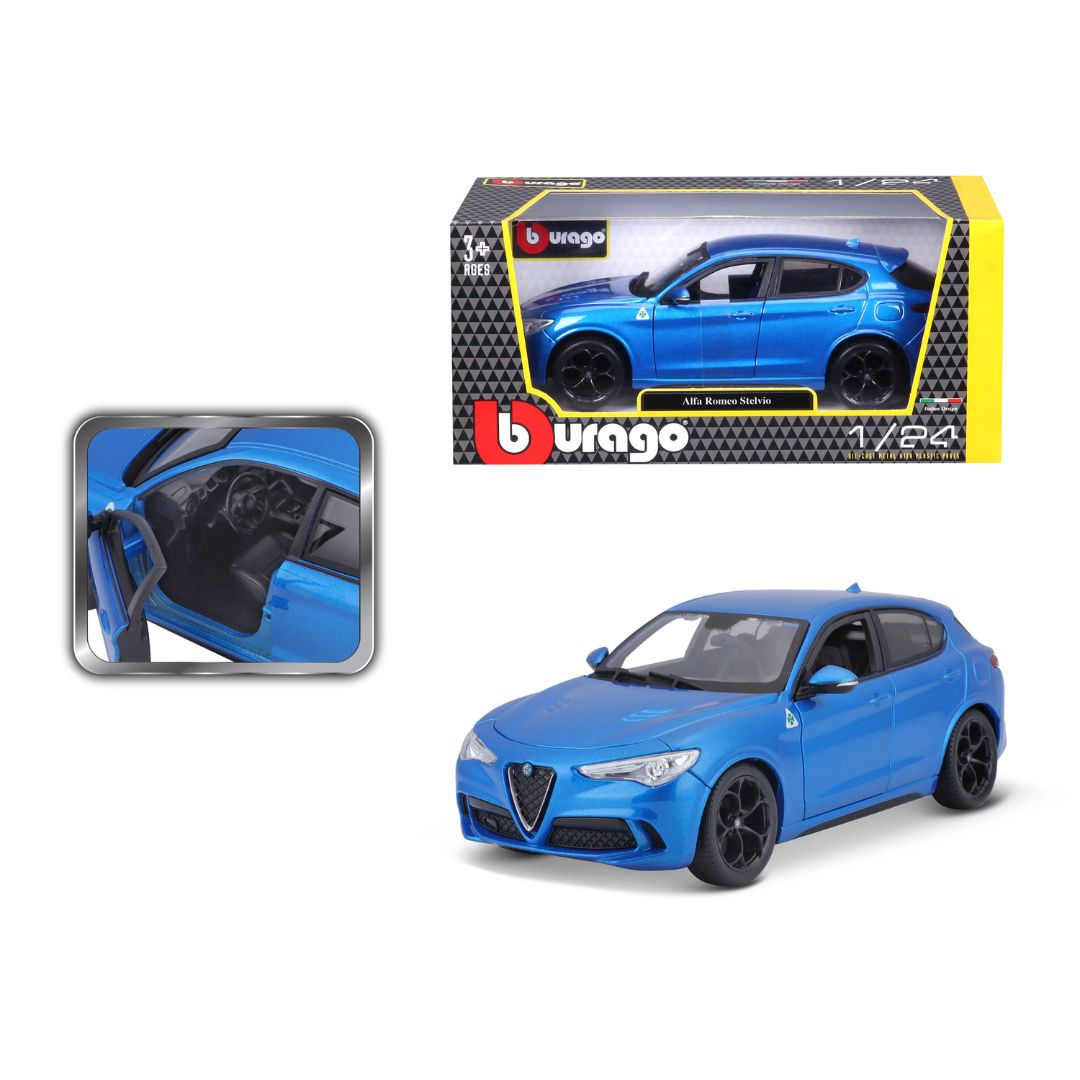 18-21086 Bburago - Alfa Romeo Stelvio, blu - (scala 1:24)