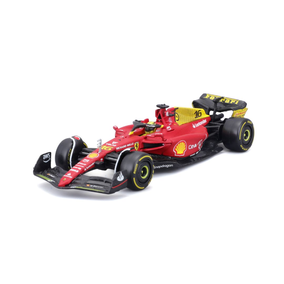 18-36831 Bburago - Ferrari F1- 75 (2022) #16 Leclerc, con casco - 1:43