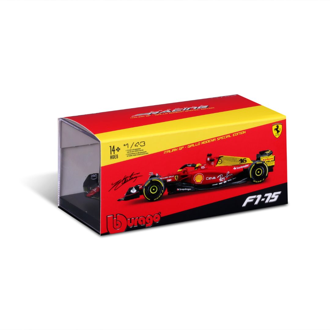 18-36831 Bburago - Ferrari F1- 75 (2022) #16 Leclerc, con casco - 1:43