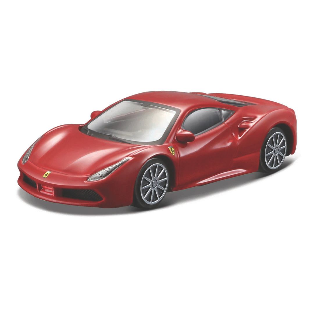 18-56000 Bburago Ferrari Race+Play - Ferrari 488 GTB, rossa - Scala 1:64