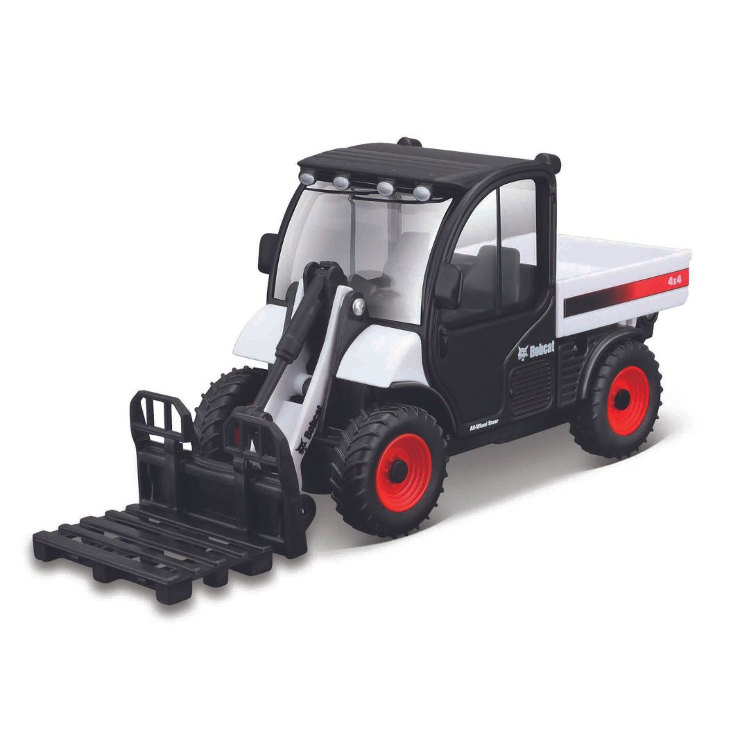 18-31806 Bburago Farmland - Bobcat Skid-Steer Loader con forca per pallet