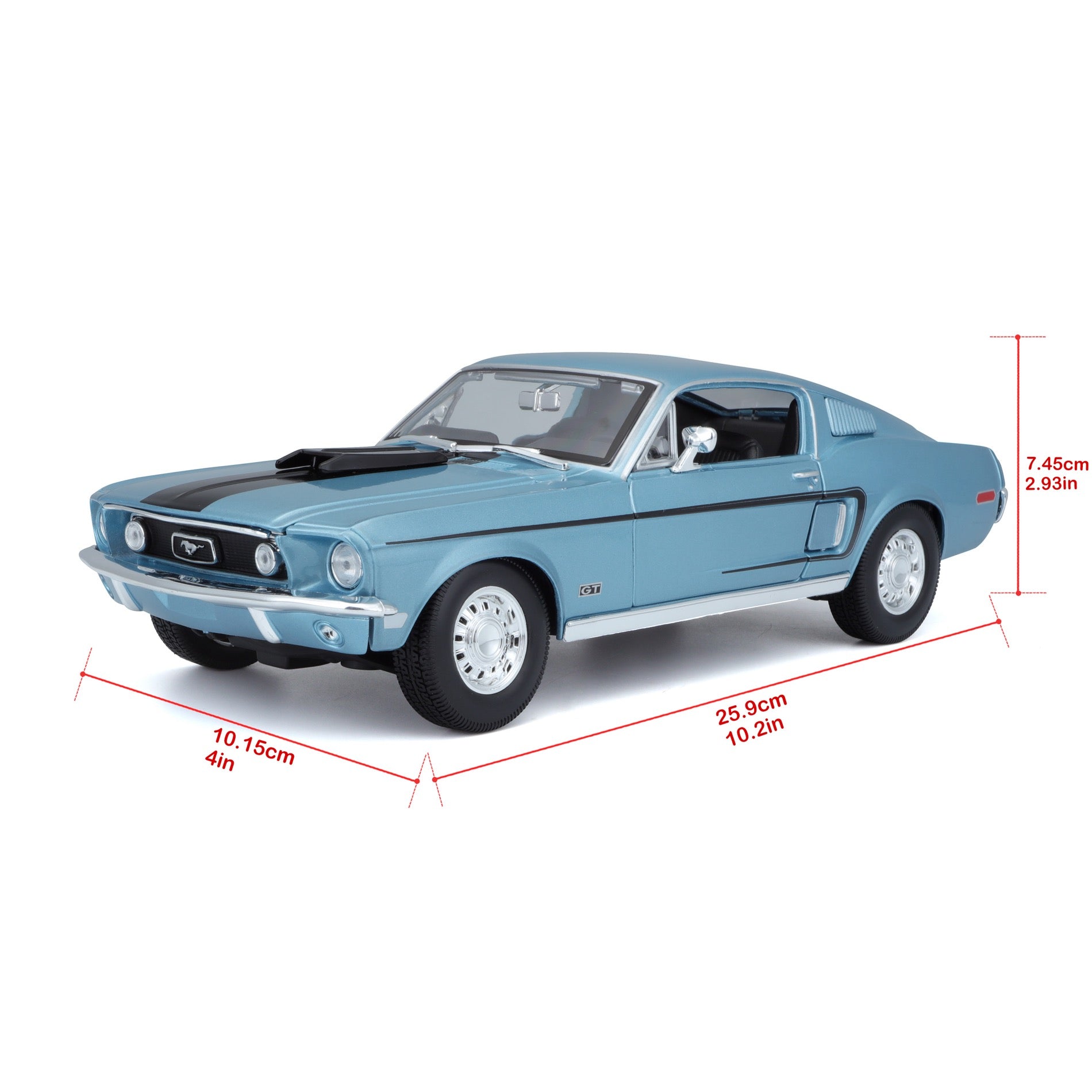 10-31167 Bburago Maisto  1:18 - Ford Mustang GT Cobra Jet FB 1968 Blu Met.